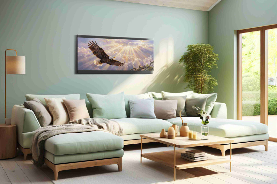 Soaring Through the Radiance - Bird Wall Art, Avian Canvas Print, Nature Bird Art
