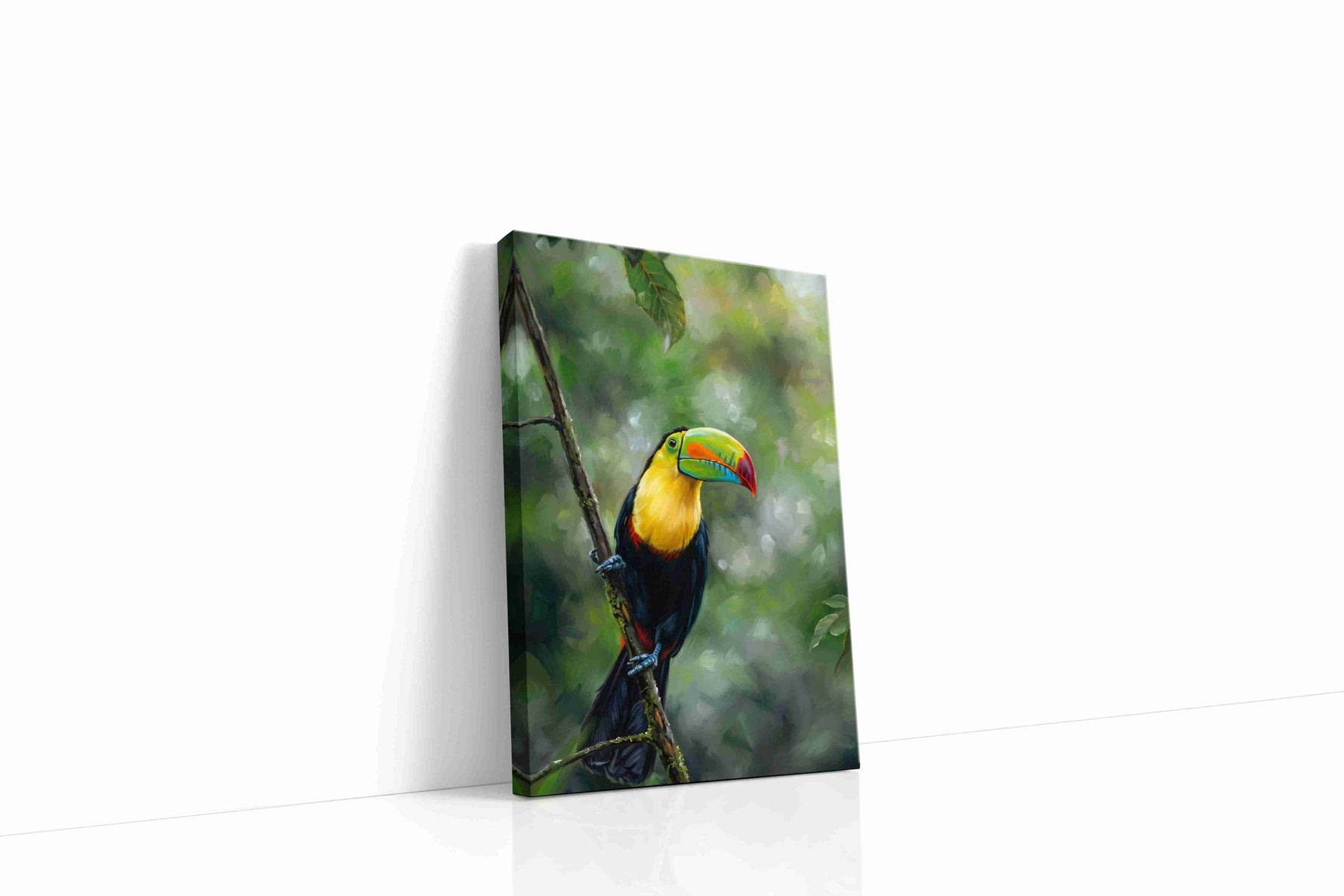Vivid Jungle Sentinel birds canvas print, gallery-wrapped, ready to hang