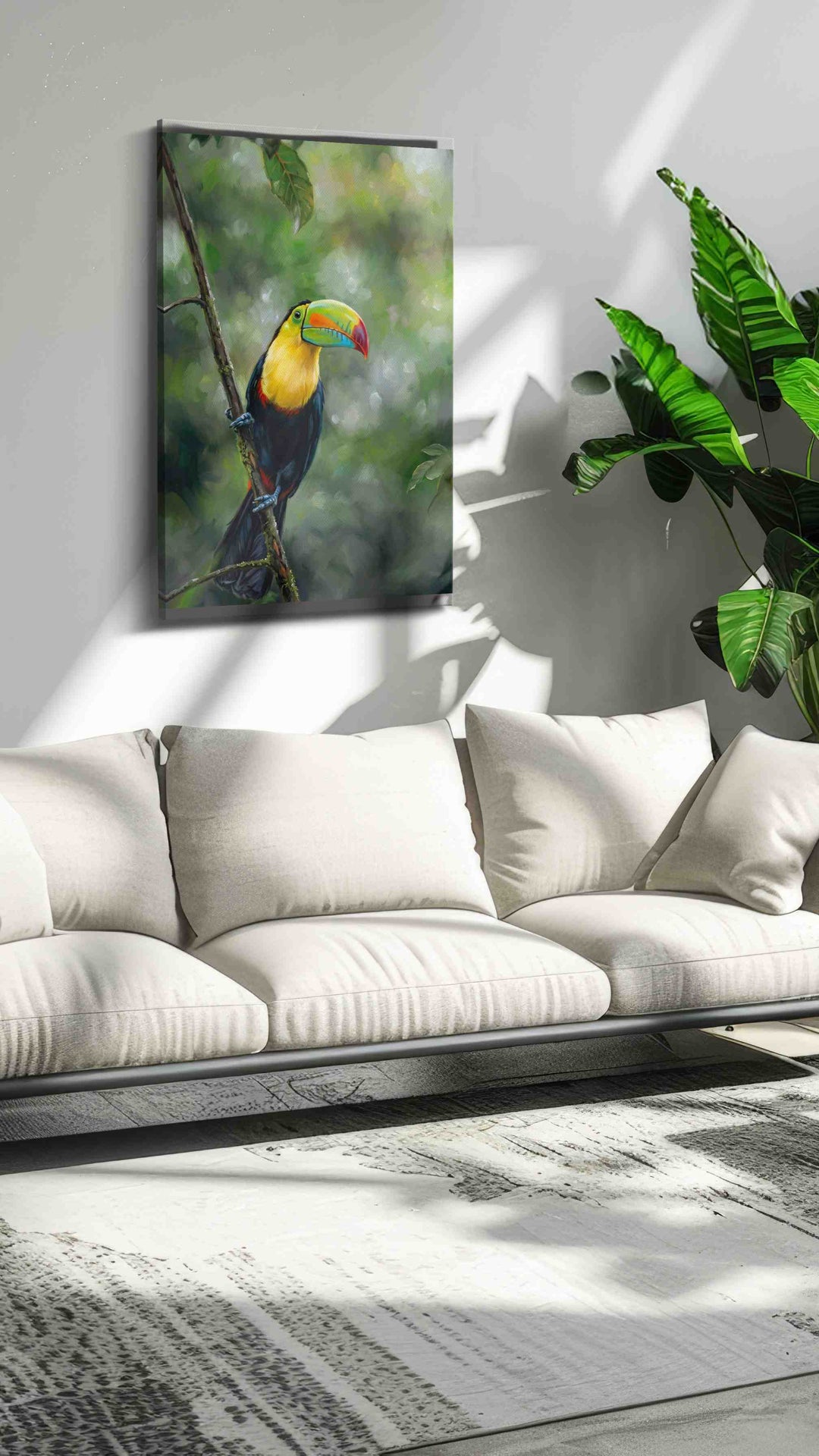 Vivid Jungle Sentinel - Bird Wall Art, Avian Canvas Print, Nature Bird Art