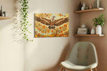 Wings of Vibrant Harmony birds canvas print, displayed in a living room