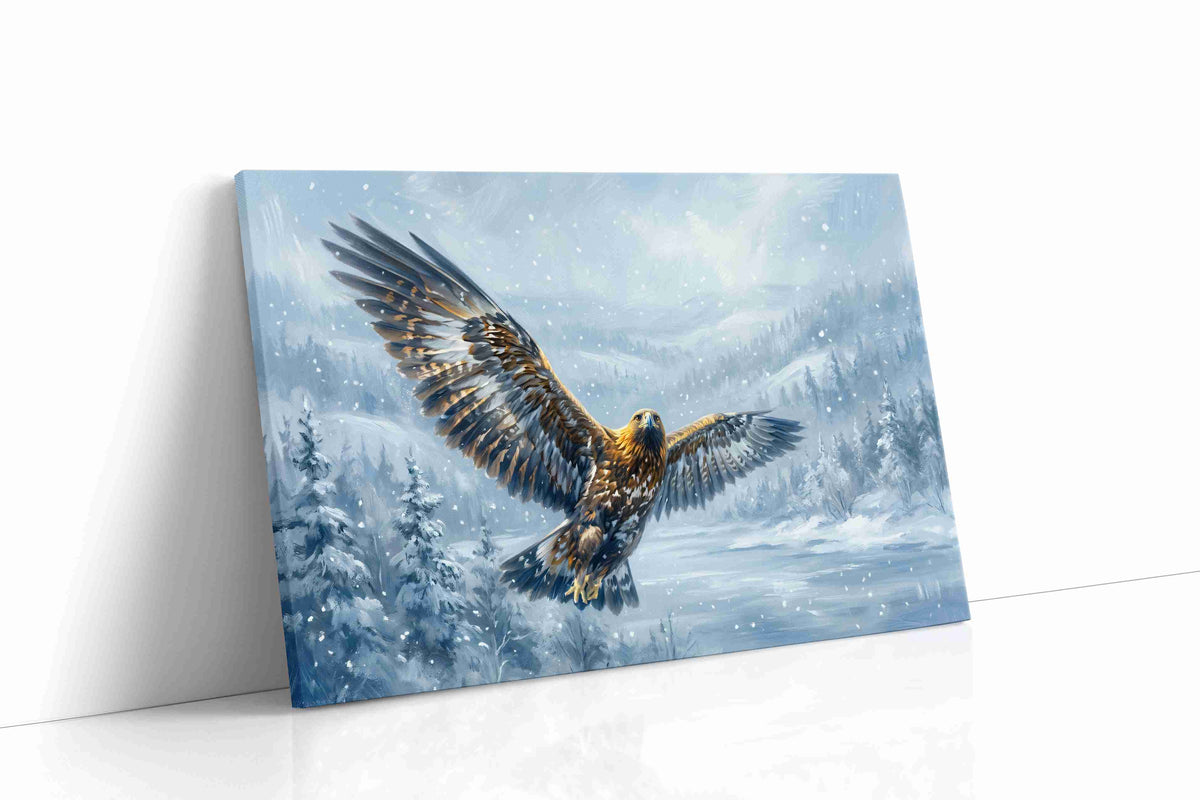 Wings of the Winter Guardian birds canvas print gallery-wrapped landscape canvas studio shot