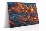 Fiery Rebirth of the Phoenix birds canvas print, gallery-wrapped, ready to hang