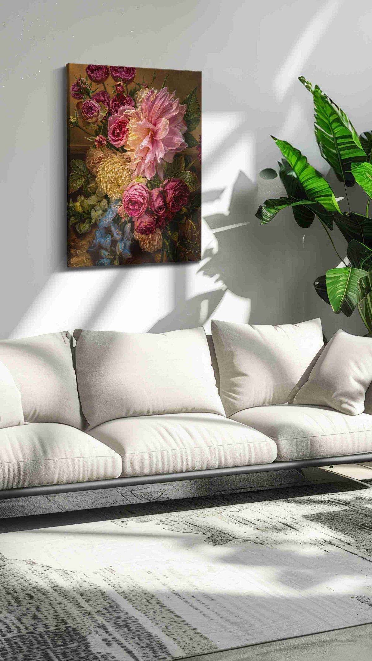 Eternal Symphony of Blooms floral canvas print, on wall, lifestyle preview