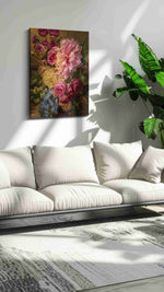 Eternal Symphony of Blooms floral canvas print, on wall, lifestyle preview