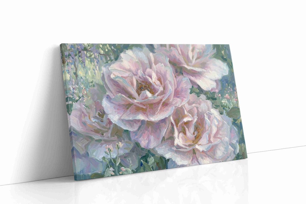 Ethereal Bloom Symphony floral canvas print gallery-wrapped landscape canvas studio shot