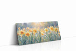 Sunlit Daffodil Symphony floral canvas print gallery-wrapped landscape canvas studio shot