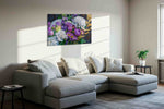 The Gilded Blooms floral canvas print in a living room scene