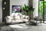 The Gilded Blooms floral canvas print, on wall, lifestyle preview