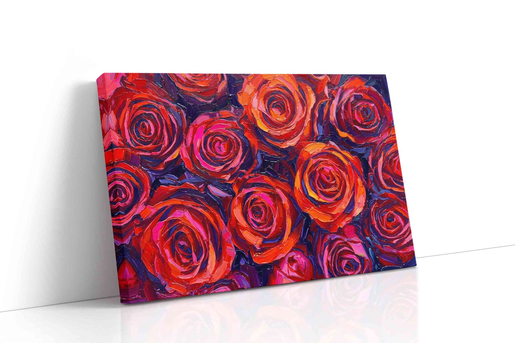 Velvet Whirl of Passion floral canvas print, gallery-wrapped, ready to hang