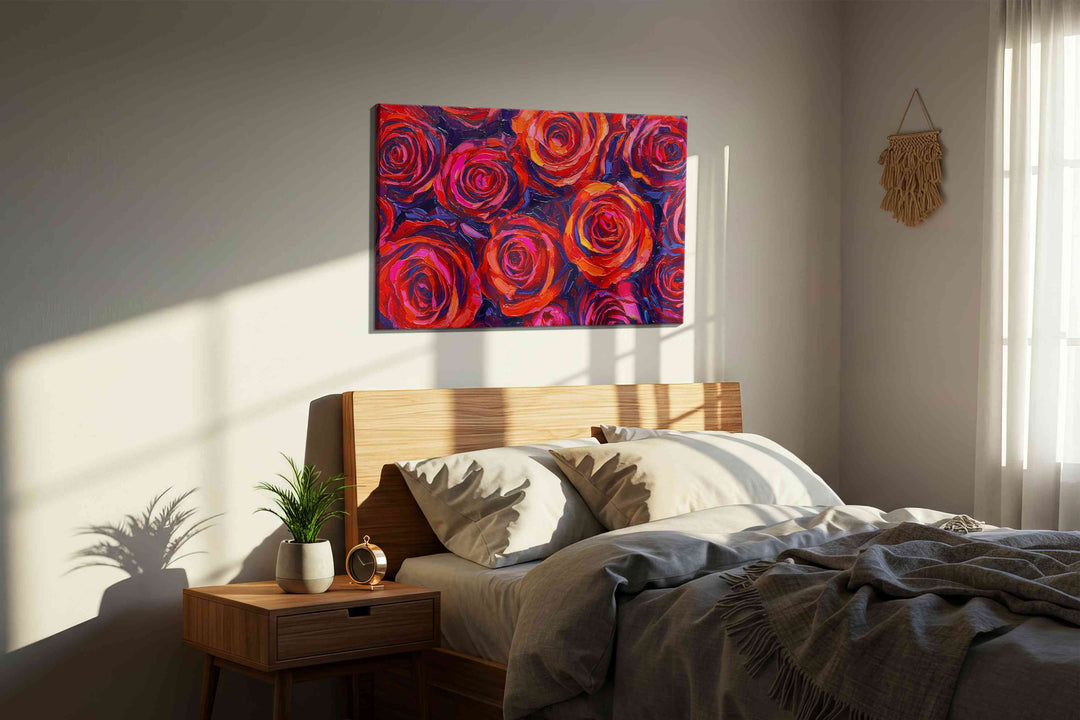 Velvet Whirl of Passion - Floral Canvas Print, Botanical Wall Art, Flower Canvas Art