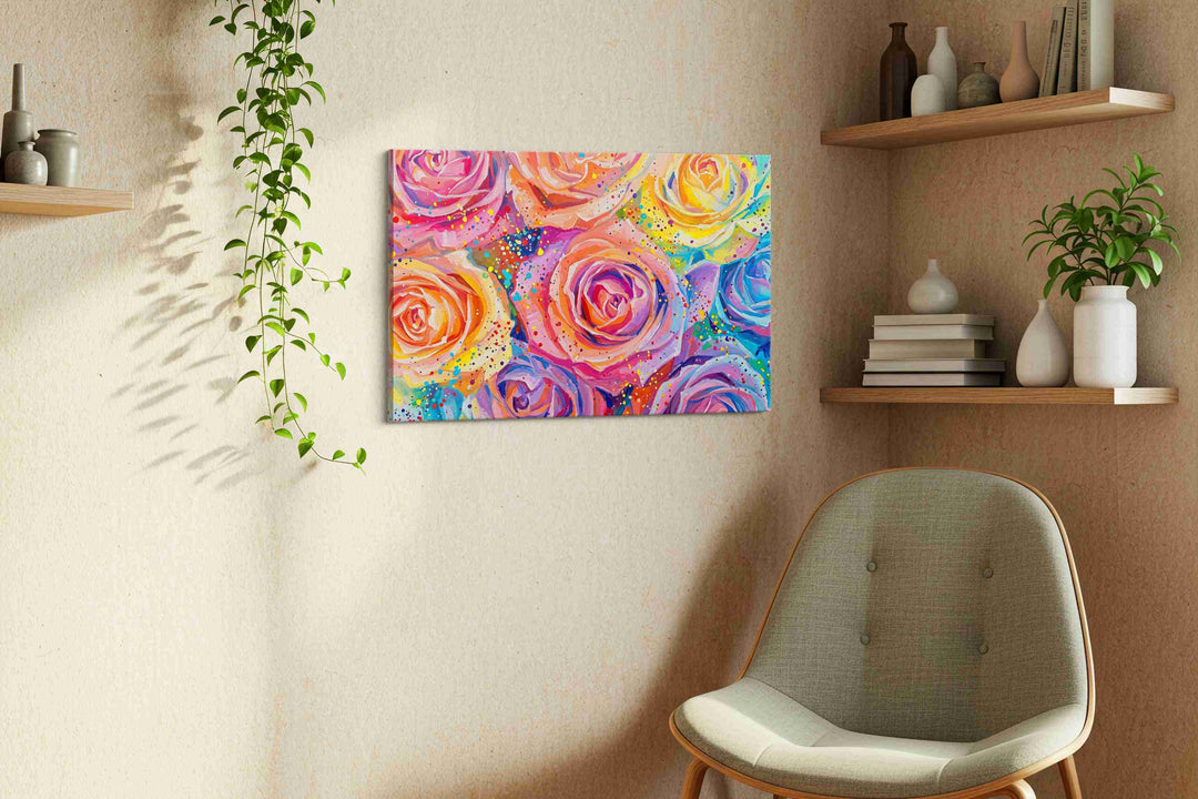 Vibrant Blossoms Symphony - Floral Canvas Print, Botanical Wall Art, Flower Canvas Art
