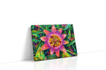 Vibrant Passion Bloom floral canvas print, gallery-wrapped, ready to hang