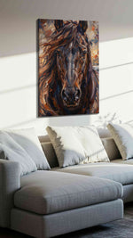Majestic Equestrian Spirit horses canvas print, displayed in a living room