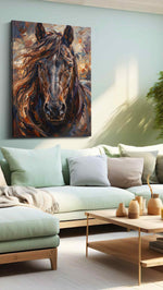 Majestic Equestrian Spirit horses canvas print, hanging on wall