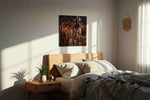 Whirlwind Stallion horses canvas print, displayed in a bedroom