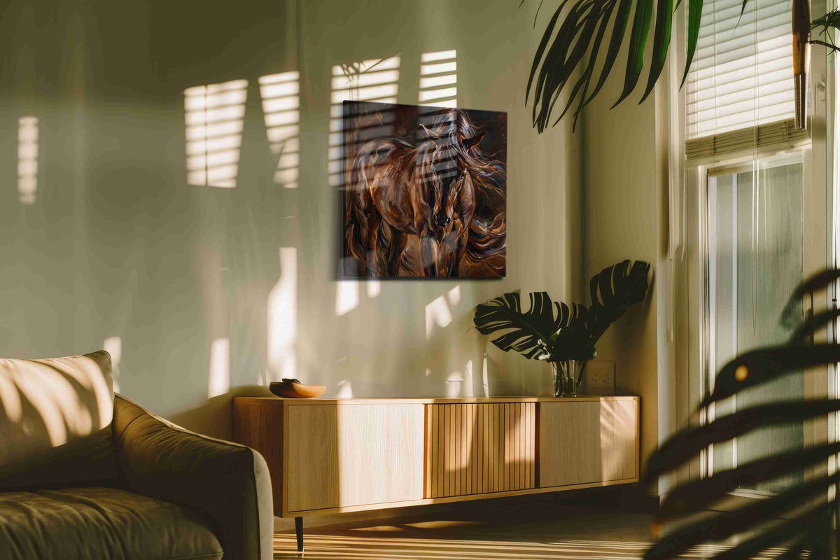 Whirlwind Stallion horses canvas print, on wall, lifestyle preview