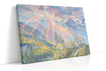 Celestial Mountain Glow landscape canvas print, gallery-wrapped, ready to hang