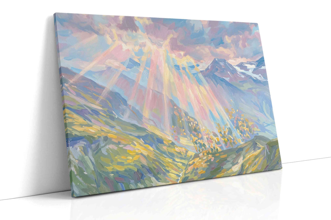 Celestial Mountain Glow - Landscape Canvas Print, Scenic Wall Art, Nature Canvas Art