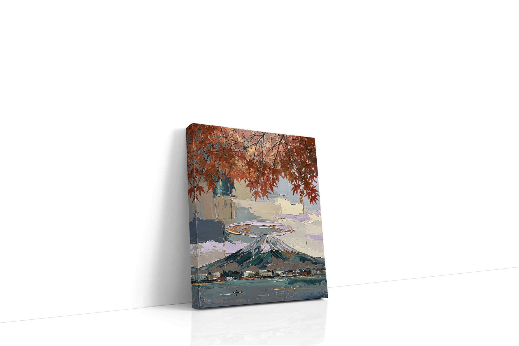 Crimson Canopy Over Fuji landscape canvas print gallery-wrapped portrait canvas studio shot