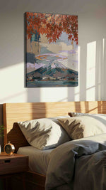 Crimson Canopy Over Fuji - Landscape Canvas Print, Scenic Wall Art, Nature Canvas Art