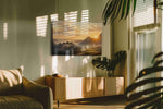 Eternal Dawn over Valleys landscape canvas print, on wall, lifestyle preview