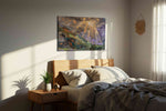 Ethereal Lightscape landscape canvas print, displayed in a bedroom