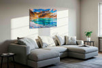 Prismatic Alpine Serenity landscape canvas print, displayed in a living room