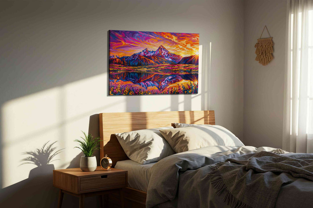 Radiant Peaks of Dusk - Mountain, Mountain Wall Art, Landscape Canvas Print, Nature Scenery Art