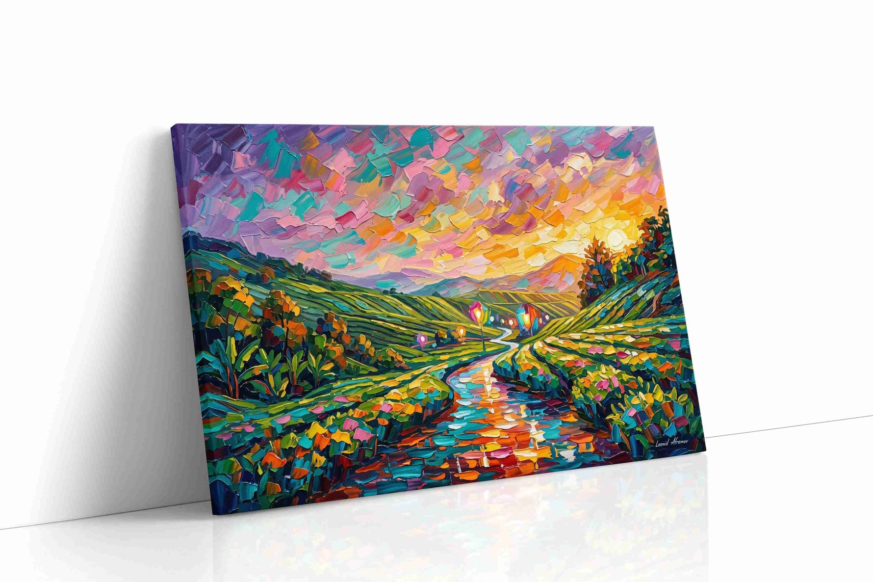 Vibrant Euphony at Sunset landscape canvas print gallery-wrapped landscape canvas studio shot