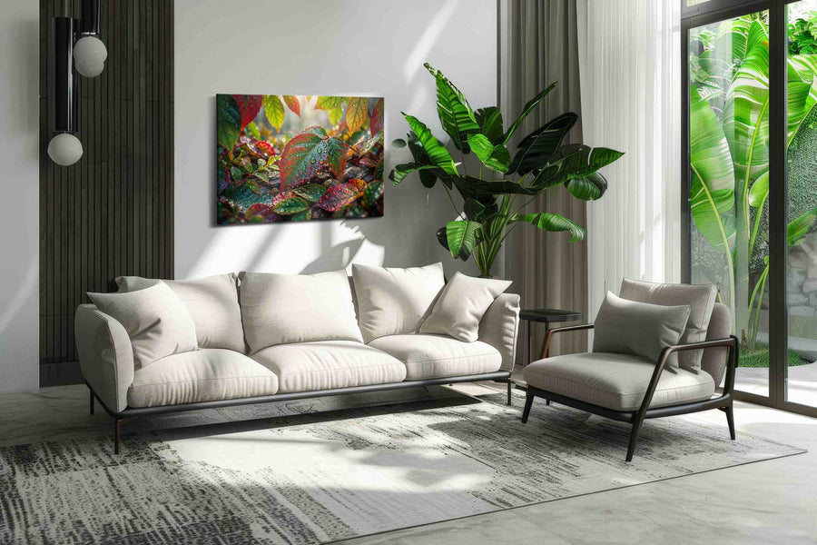 Dew-Kissed Autumn Symphony leaves canvas print, on wall, lifestyle preview