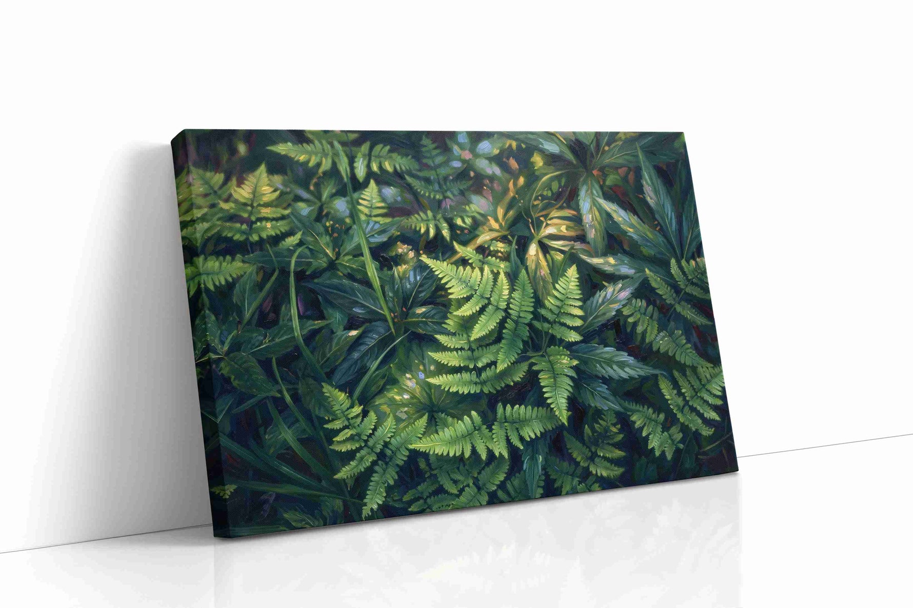 Lush Serenity leaves canvas print gallery-wrapped landscape canvas studio shot