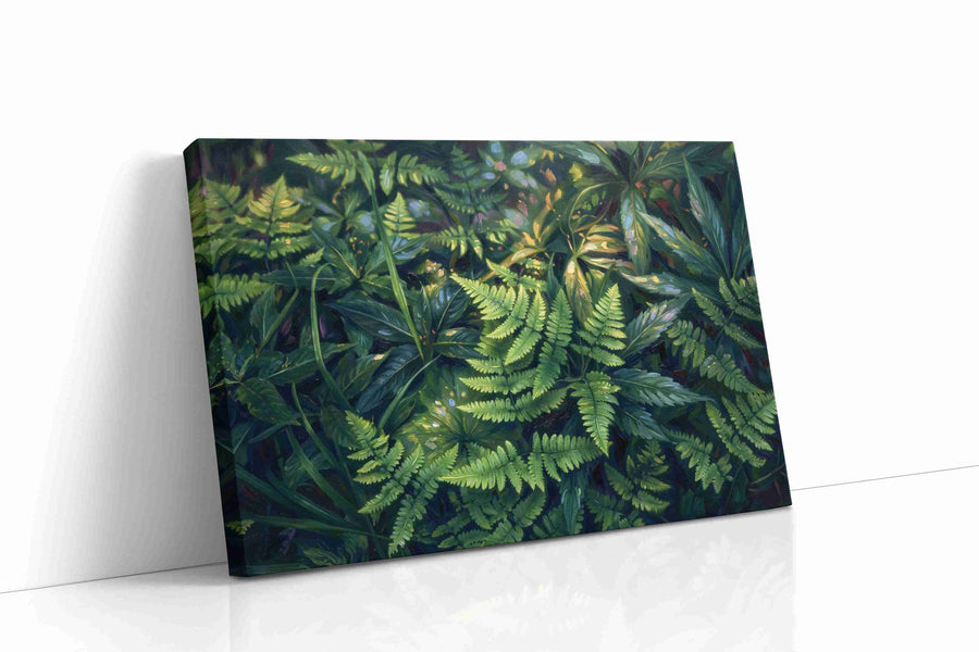 Lush Serenity leaves canvas print gallery-wrapped landscape canvas studio shot