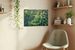 Lush Serenity leaves canvas print in a living room scene