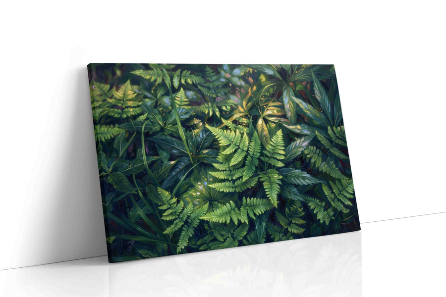 Lush Serenity leaves canvas print, gallery-wrapped, ready to hang