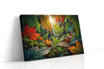 Sunlit Symphony in Leaves leaves canvas print gallery-wrapped landscape canvas studio shot