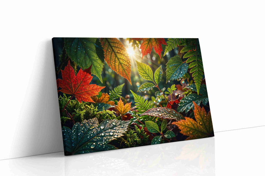 Sunlit Symphony in Leaves leaves canvas print, gallery-wrapped, ready to hang