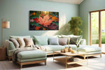 Whispers of Autumn Dew leaves canvas print, hanging on wall