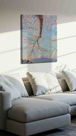 Cherry Blossoms and Serene Peaks landscape canvas print, gallery-wrapped, ready to hang — view 2