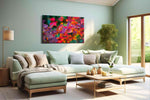 Raindrops on Fiery Petals - Leaves, Leaf Wall Art, Botanical Canvas Print, Nature Decor