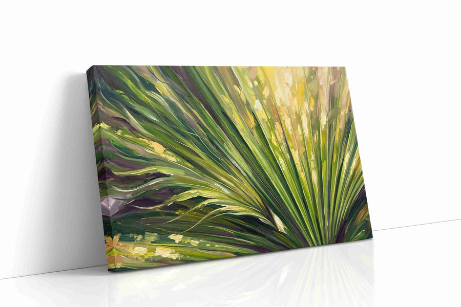 Verdant Whispers leaves canvas print gallery-wrapped landscape canvas studio shot