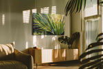 Verdant Whispers leaves canvas print, on wall, lifestyle preview