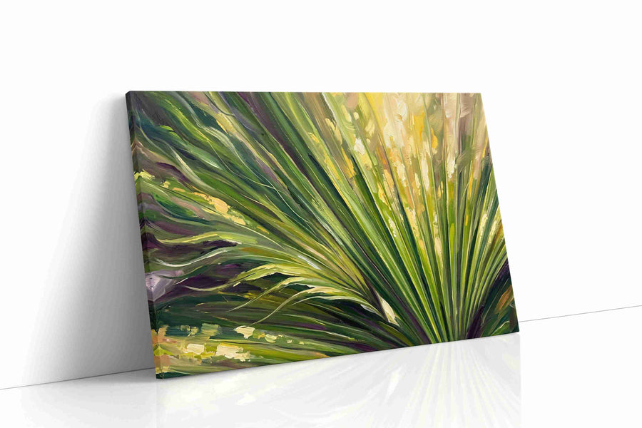 Verdant Whispers leaves canvas print, gallery-wrapped, ready to hang