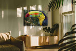 Vibrance of the Rainforest birds canvas print, hanging on wall