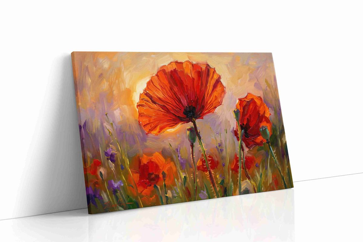 Eternal Poppies at Sunset poppies canvas print, gallery-wrapped, ready to hang