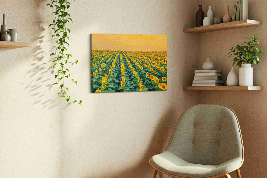 Golden Symphony of Sunflowers - Sunflower Wall Art, Floral Canvas Print, Flower Decor