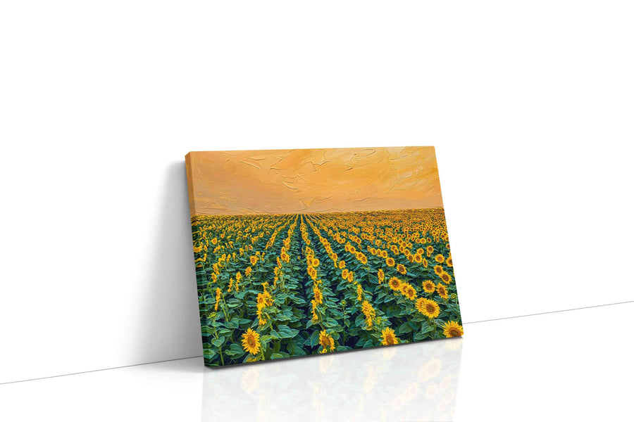 Golden Symphony of Sunflowers sunflowers canvas print gallery-wrapped landscape canvas studio shot