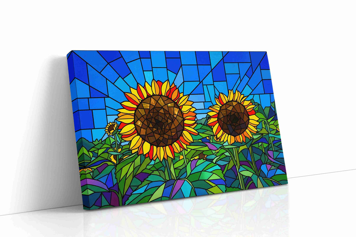 Radiant Sunlit Blooms sunflowers canvas print gallery-wrapped landscape canvas studio shot