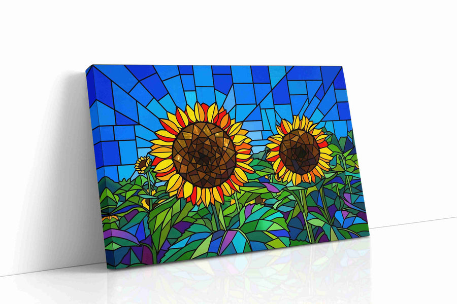 Radiant Sunlit Blooms sunflowers canvas print gallery-wrapped landscape canvas studio shot