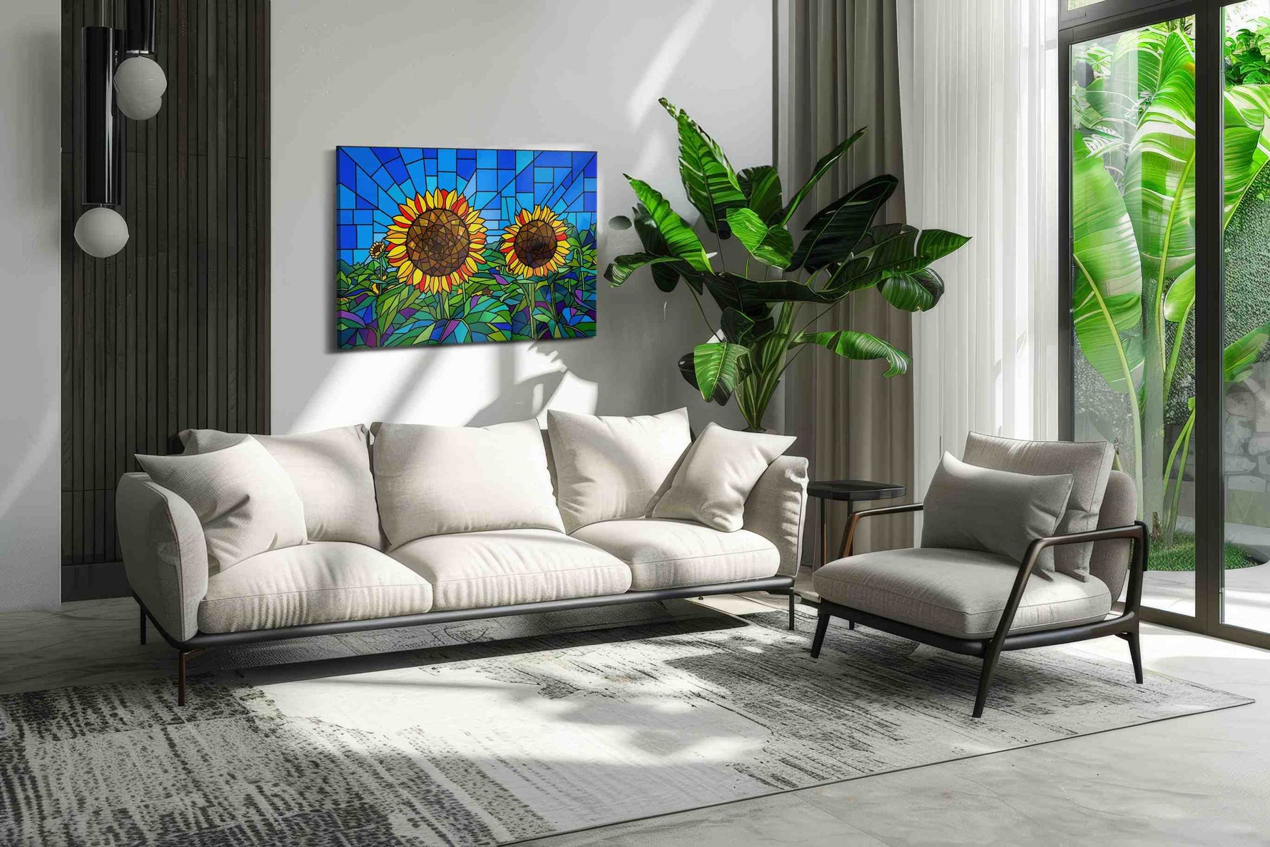 Radiant Sunlit Blooms sunflowers canvas print, on wall, lifestyle preview