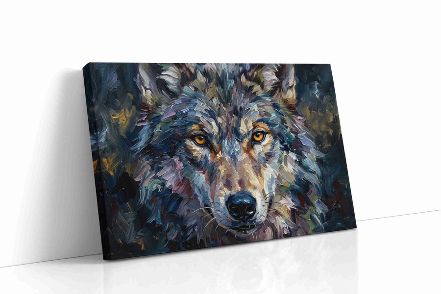 Luminous Gaze of the Wild wolf canvas print, gallery-wrapped, ready to hang